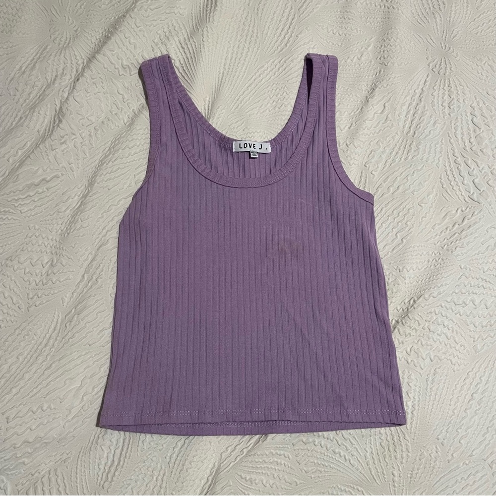 Love J Purple Ribbed Tank Top